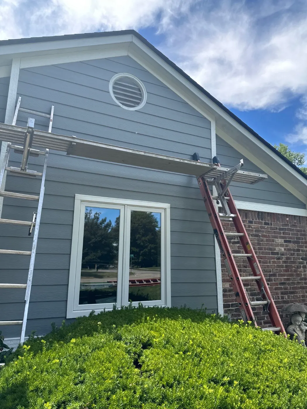 Fiber cement siding installed on a New Whiteland home